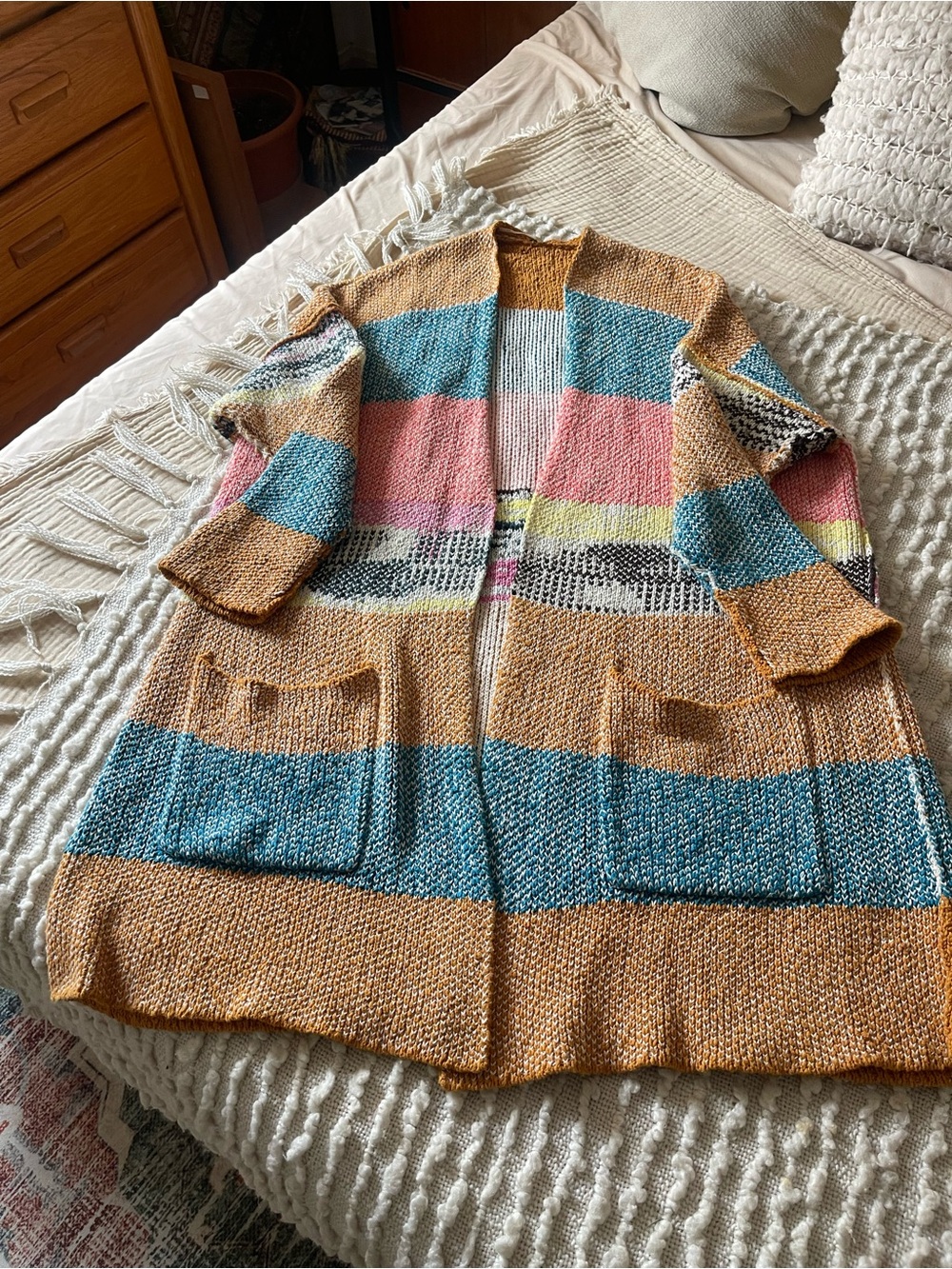 Free People color block open cardigan - Picture 2 of 6